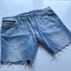 Diesel Light Wash Jean Cutoff Shorts Mens 33/8